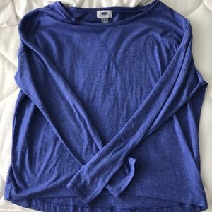 Blue long sleeve workout shirt
